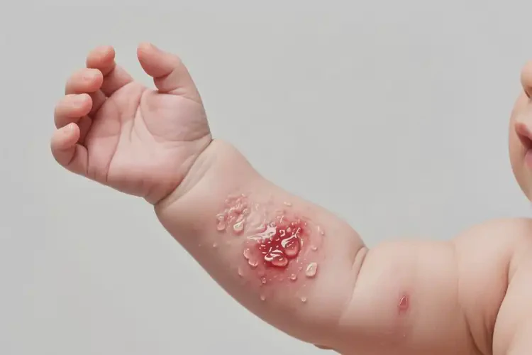 婴儿手臂起湿疹不管它会自己自愈吗(图1)