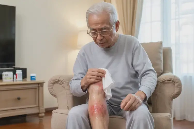 老人腳上容易起濕疹不管它會(huì)自己好嗎(圖1)