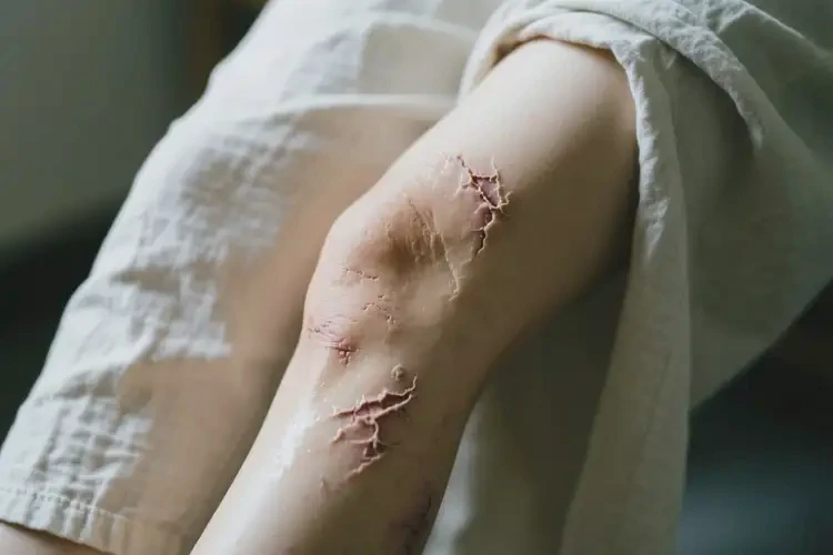 女人大腿出現(xiàn)濕疹不管它會(huì)自己痊愈嗎(圖1)