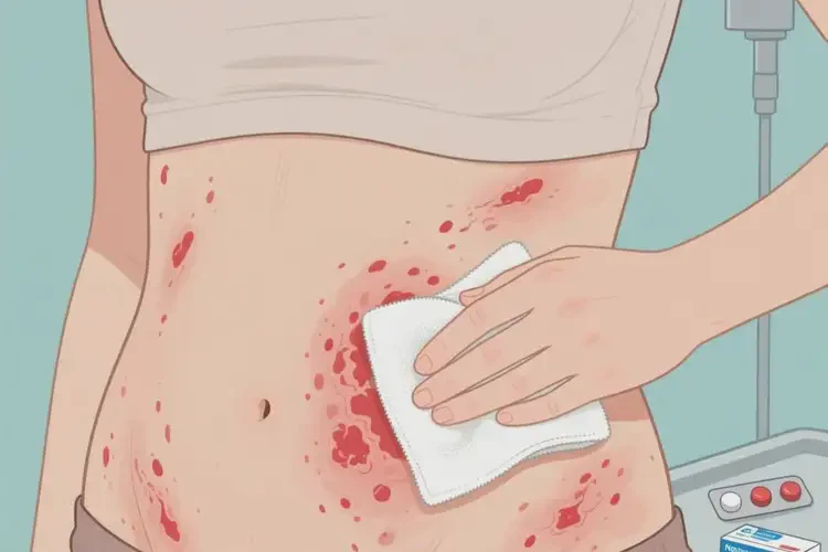 女性肚子上偶爾起濕疹能夠徹底治愈嗎(圖1)