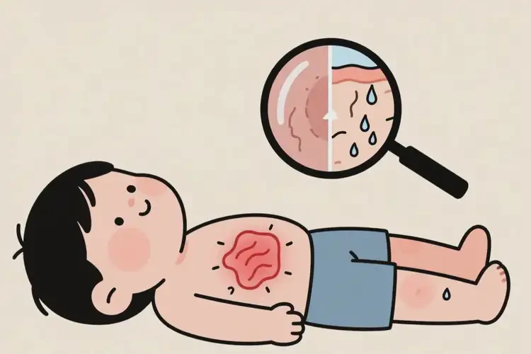 少兒肚子起濕疹不管它會(huì)自己自愈嗎(圖1)