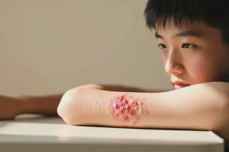 青少年手臂上長(zhǎng)濕疹不管它會(huì)自己痊愈嗎(圖2)