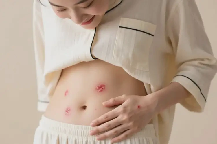 女生肚子上偶爾起濕疹能夠徹底治愈嗎(圖4)