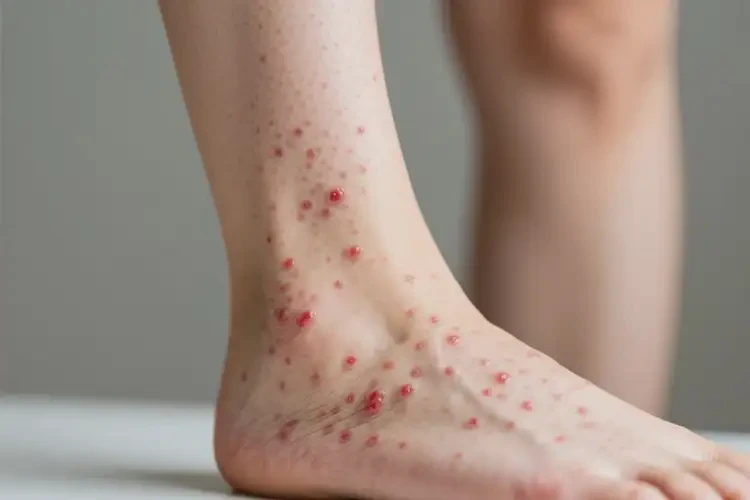 女性小腿出濕疹不管它會(huì)自己自愈嗎(圖1)