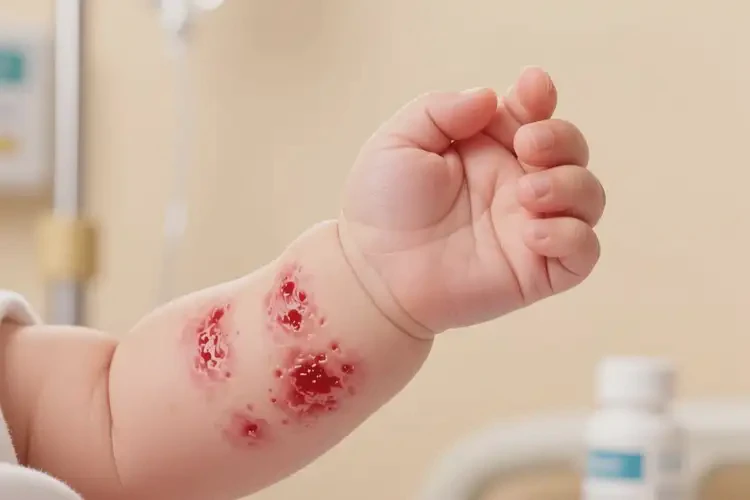 婴儿手臂起湿疹不管它会自己自愈吗(图4)