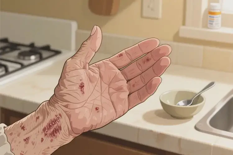 老年人手上偶爾起濕疹不管它會(huì)自己自愈嗎(圖1)