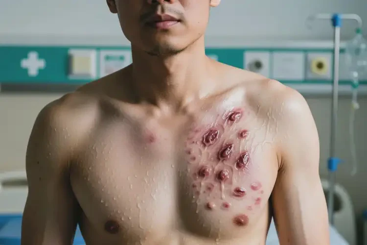 男人身上出現(xiàn)濕疹不管它會自己好嗎(圖2)