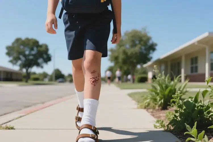 小學(xué)生小腿上有濕疹不管它會(huì)自己痊愈嗎(圖1)