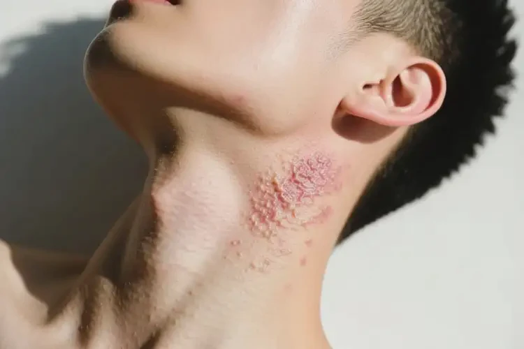 青年人脖子上偶尔长湿疹不管它会自己痊愈吗(图2)