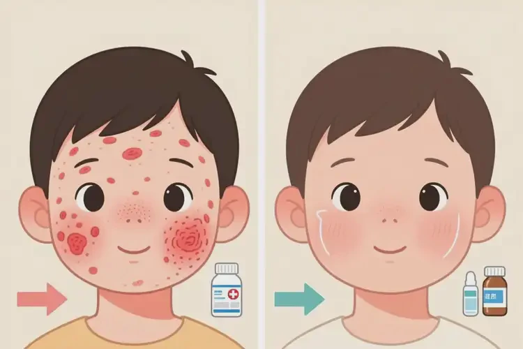 兒童面部容易起濕疹能夠徹底治愈嗎(圖4)