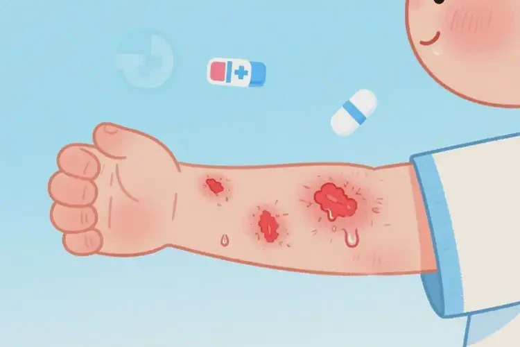 少儿手臂偶尔长湿疹能彻底自愈吗(图4)