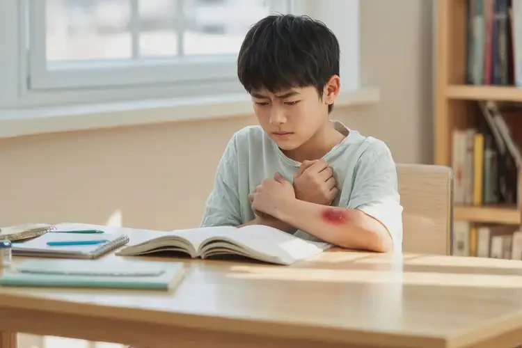 中學(xué)生手臂經(jīng)常長濕疹不管它會(huì)自己自愈嗎(圖1)