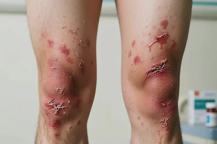 男生大腿上經(jīng)常起濕疹不管它會(huì)自己好嗎(圖1)