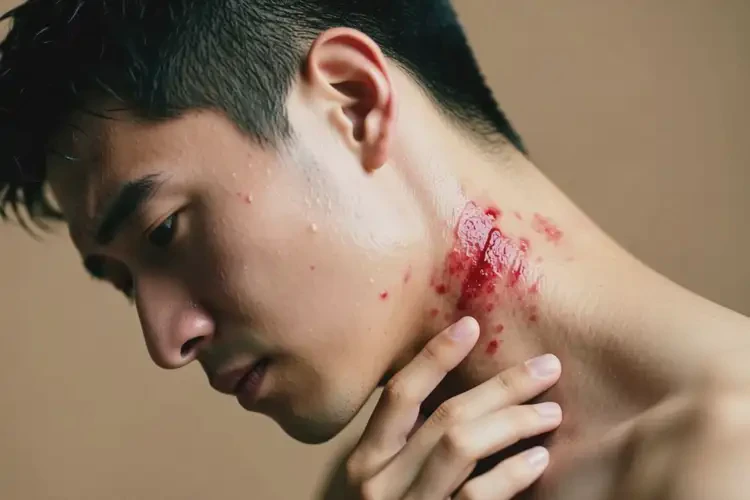 男性脖子上經(jīng)常起濕疹可以徹底自愈嗎(圖2)