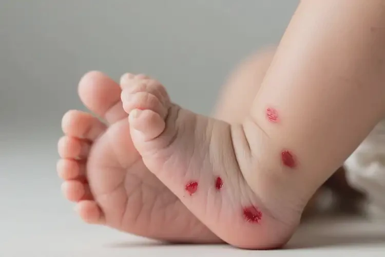 嬰兒腳上偶爾長濕疹不管它會(huì)自己好嗎(圖2)