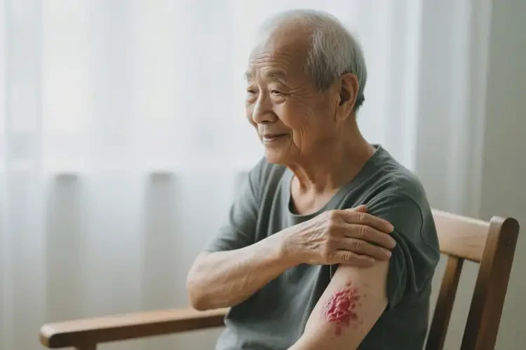 老人手臂長濕疹不管它會自己自愈嗎(圖3)