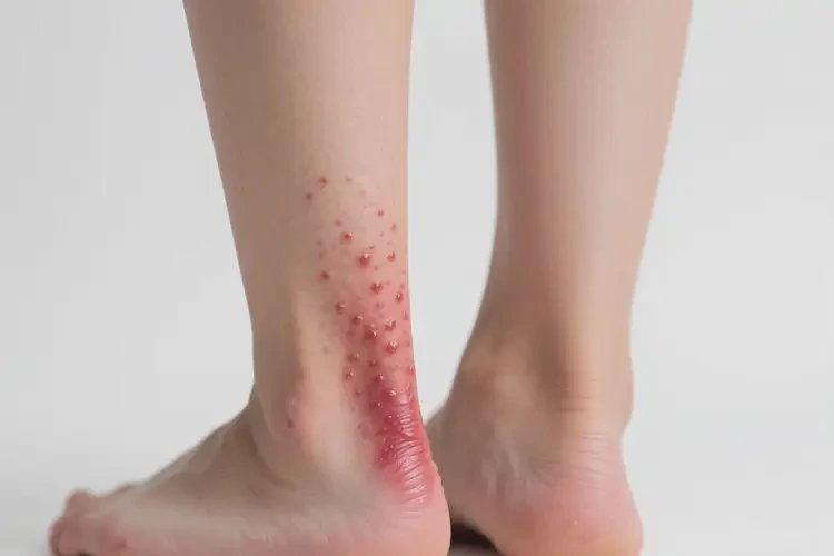 女人小腿上出現(xiàn)濕疹不管它會自己自愈嗎(圖4)