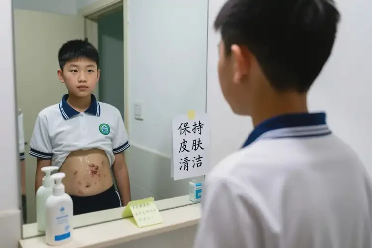 中學生肚子上起濕疹能靠自己自愈嗎(圖1)