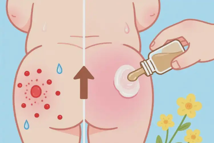 宝宝屁股上偶尔长湿疹能靠自己自愈吗(图2)