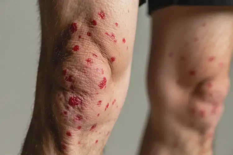 男生大腿长湿疹不管它会自己好吗(图4)