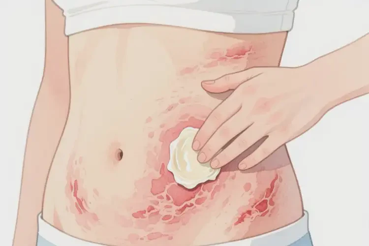 女性肚子上偶爾起濕疹能夠徹底治愈嗎(圖3)