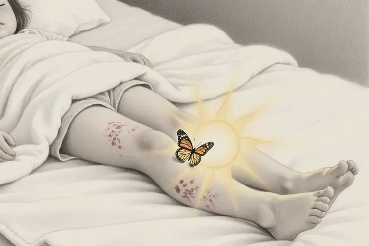 兒童大腿出現(xiàn)濕疹不管它會自己痊愈嗎(圖1)