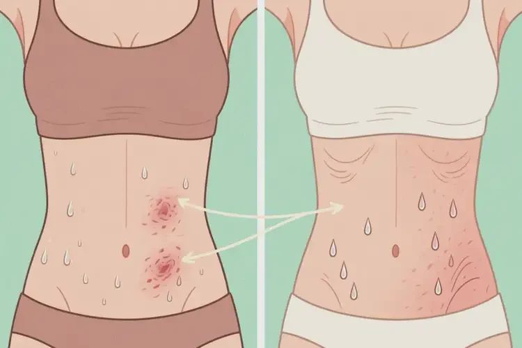 女性肚子上容易起濕疹不管它會自己痊愈嗎(圖1)