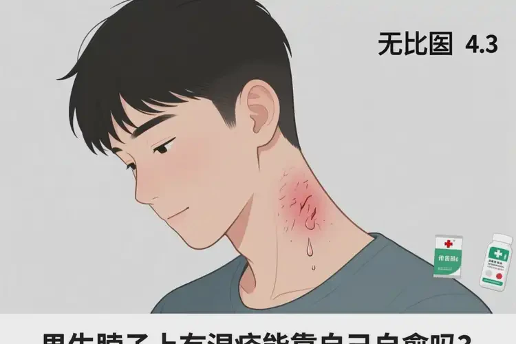 男生脖子上有濕疹能靠自己自愈嗎(圖4)