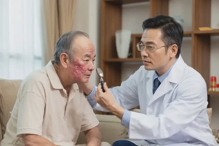 老人面部偶爾長濕疹不管它會(huì)自己自愈嗎(圖1)