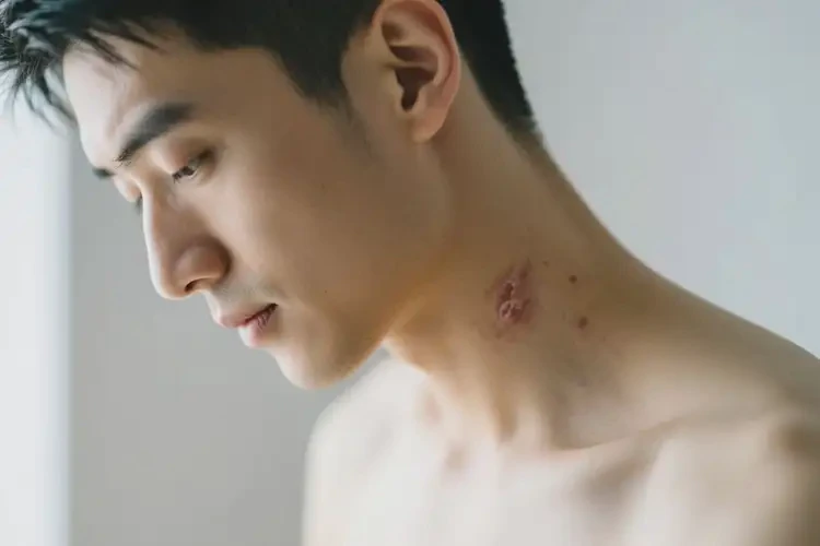 男人脖子上偶尔长湿疹能够彻底治愈吗(图1)