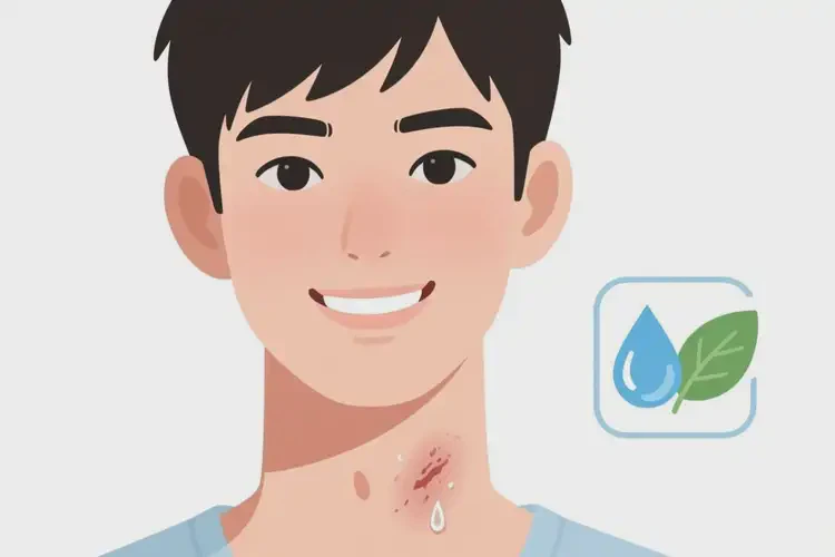 男生脖子上有濕疹能靠自己自愈嗎(圖2)