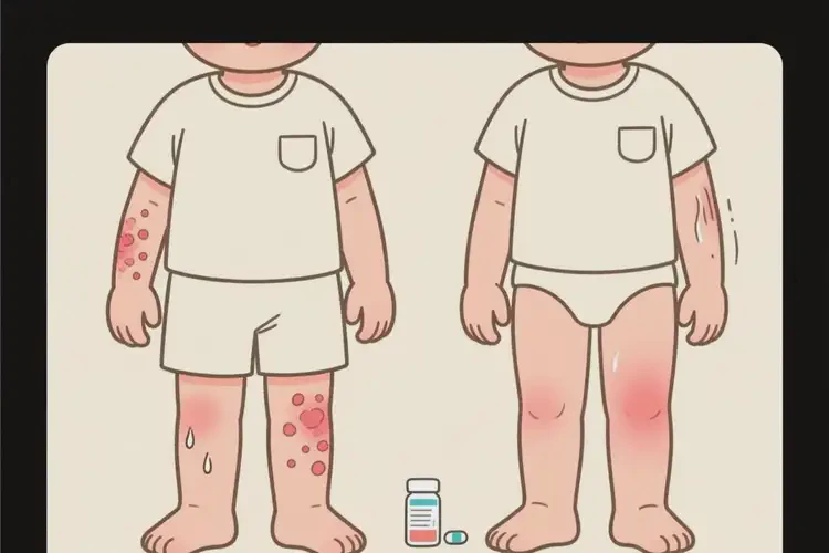 孩子四肢出濕疹能夠徹底治愈嗎(圖1)