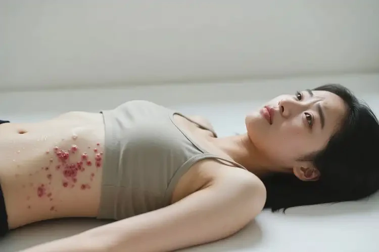 女生肚子上长湿疹不管它会自己好吗(图4)