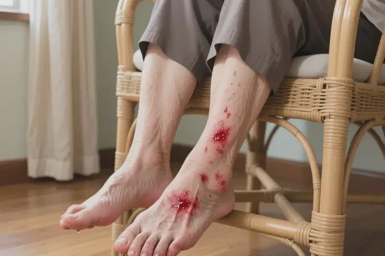 老人腳上出現(xiàn)濕疹不管它會(huì)自己好嗎(圖2)