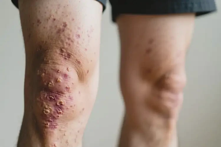 男生大腿长湿疹不管它会自己好吗(图1)