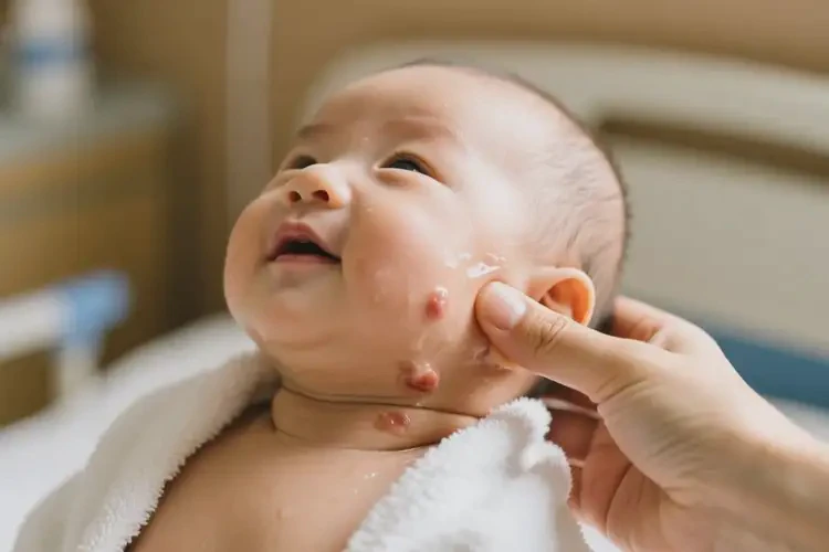 嬰兒脖子起濕疹不管它會自己好嗎(圖4)