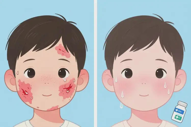 兒童面部容易起濕疹能夠徹底治愈嗎(圖3)