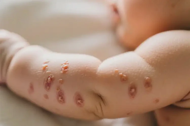 嬰兒手臂上出現(xiàn)濕疹能夠徹底治愈嗎(圖1)