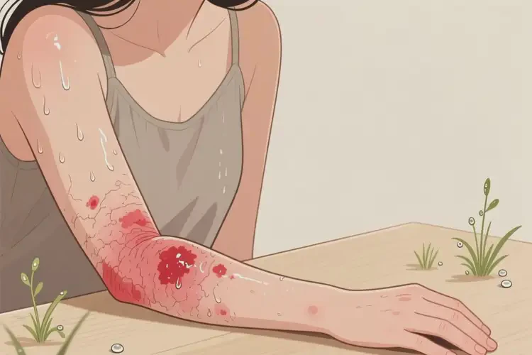 女人手臂偶爾長濕疹可以徹底自愈嗎(圖2)