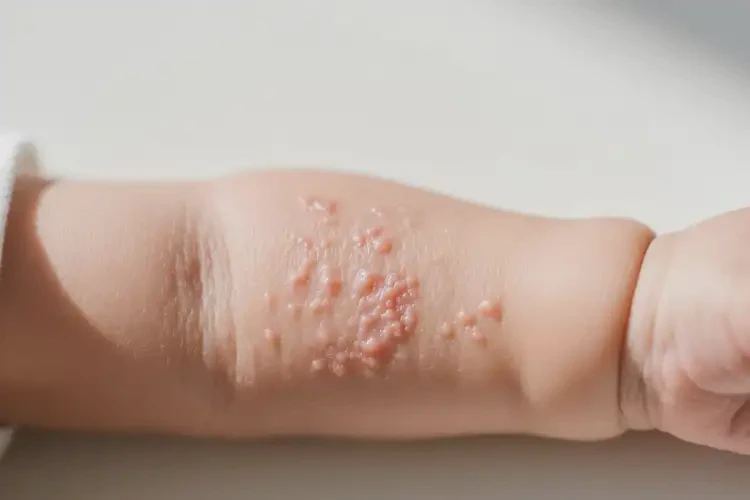 嬰兒手臂有濕疹不管它會(huì)自己自愈嗎(圖1)