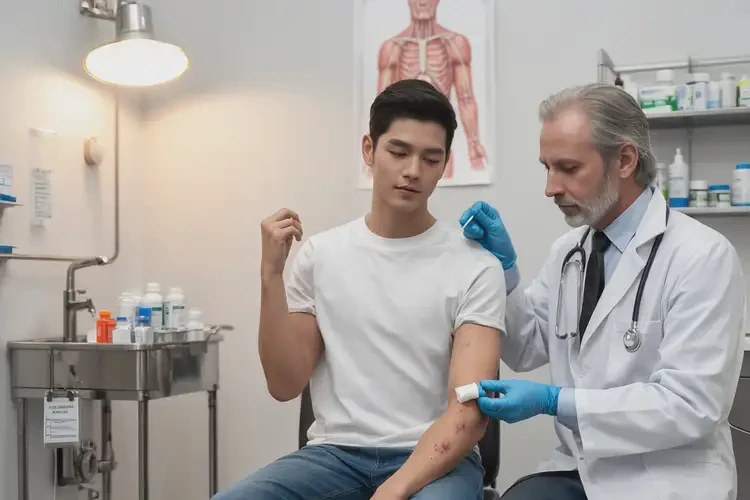 男生脖子上偶爾長(zhǎng)濕疹可以徹底自愈嗎(圖1)