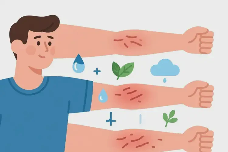 男生手臂容易長濕疹可以徹底自愈嗎(圖1)