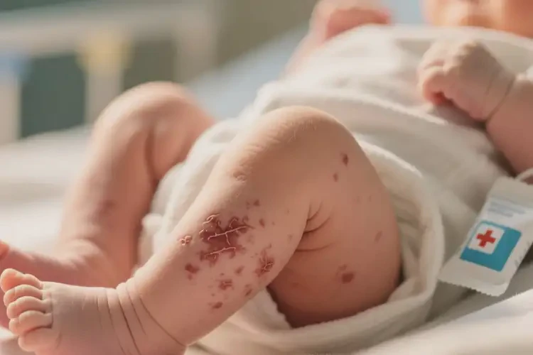 新生儿大腿容易起湿疹不管它会自己自愈吗(图4)