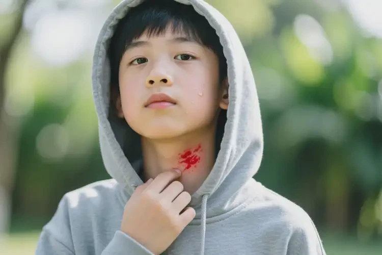 青少年脖子上起湿疹不管它会自己好吗(图2)