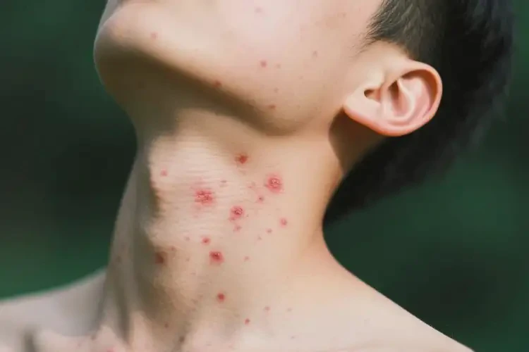 青年人脖子上偶尔长湿疹不管它会自己痊愈吗(图1)