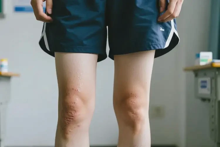 大學(xué)生大腿上容易長(zhǎng)濕疹不管它會(huì)自己自愈嗎(圖1)