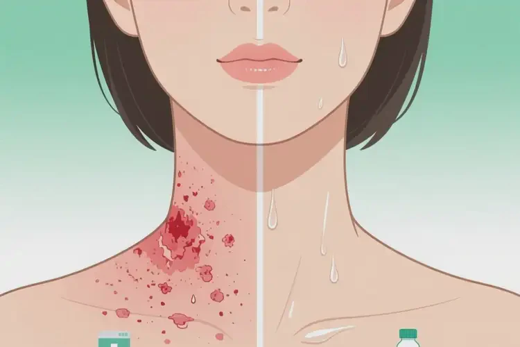 女人脖子起濕疹可不可以徹底自愈(圖1)