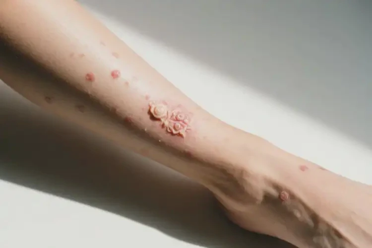 女人小腿出濕疹不管它會(huì)自己好嗎(圖1)