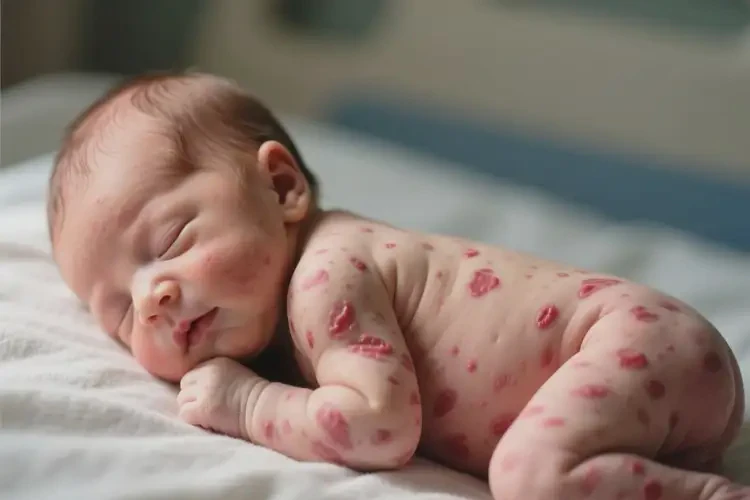 新生兒全身經(jīng)常長(zhǎng)濕疹不管它會(huì)自己自愈嗎(圖1)