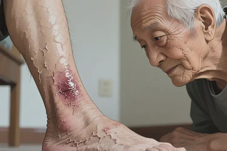 老人小腿長濕疹不管它會(huì)自己痊愈嗎(圖1)